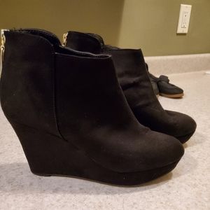 Christian Siriano Black Platform Booties